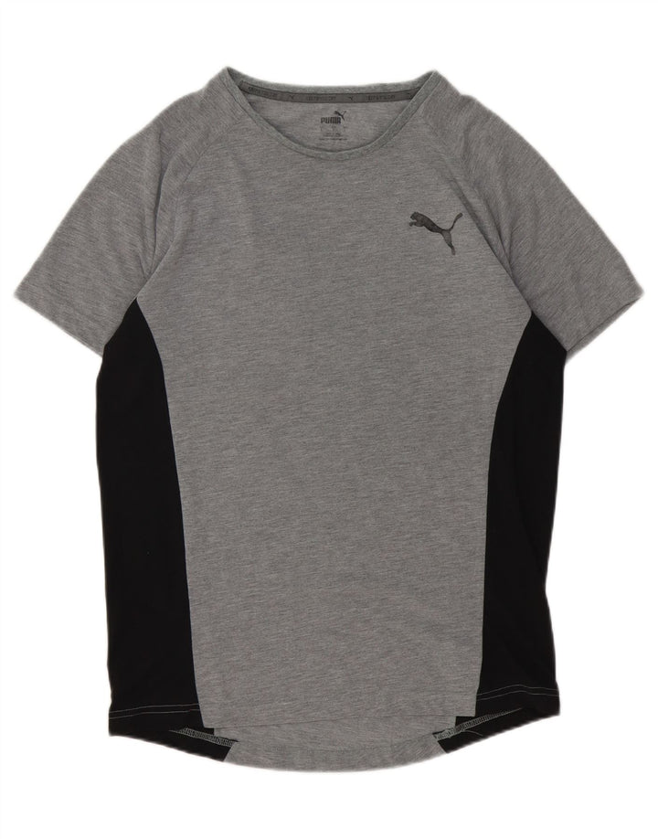 PUMA Mens T-Shirt Top Large Grey Colourblock Cotton Vintage Puma and Second-Hand Puma from Messina Hembry 
