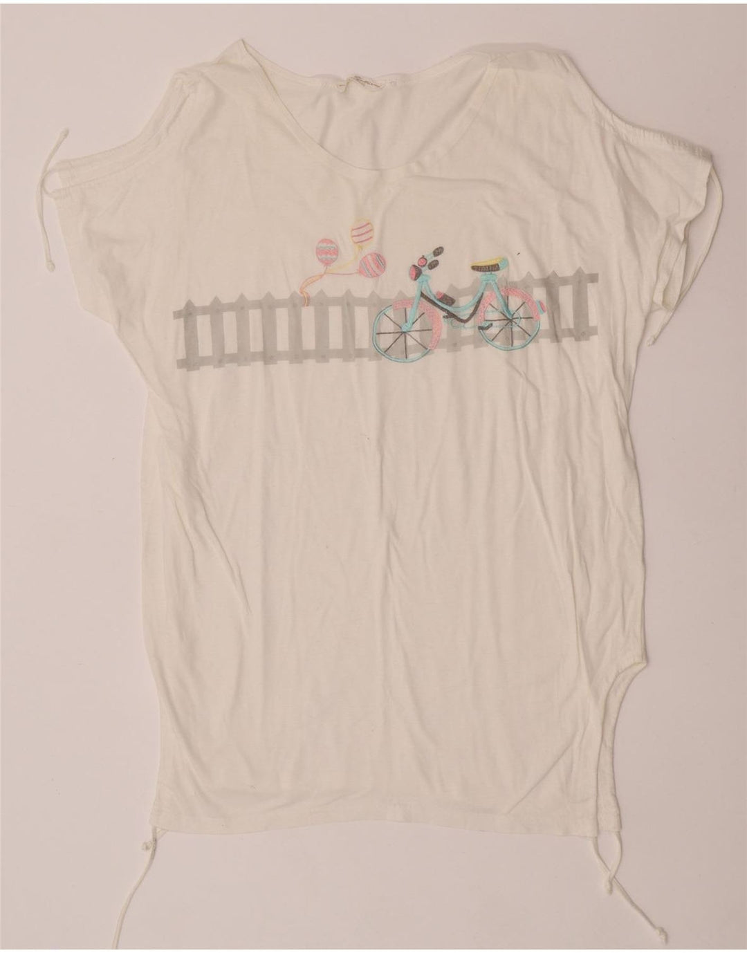 Vintage Womens Graphic T-Shirt Top IT 44 Medium White Cotton
