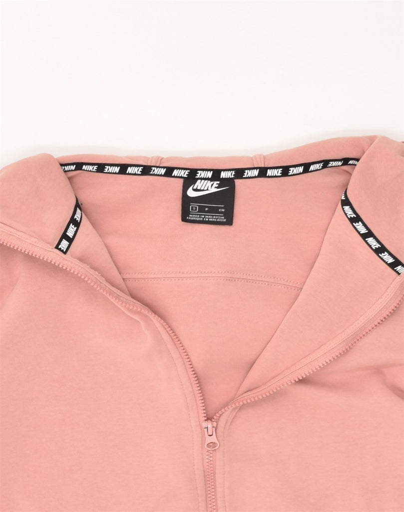 NIKE Womens Zip Hoodie Sweater UK 10 Small Pink Cotton | Vintage Nike | Thrift | Second-Hand Nike | Used Clothing | Messina Hembry 