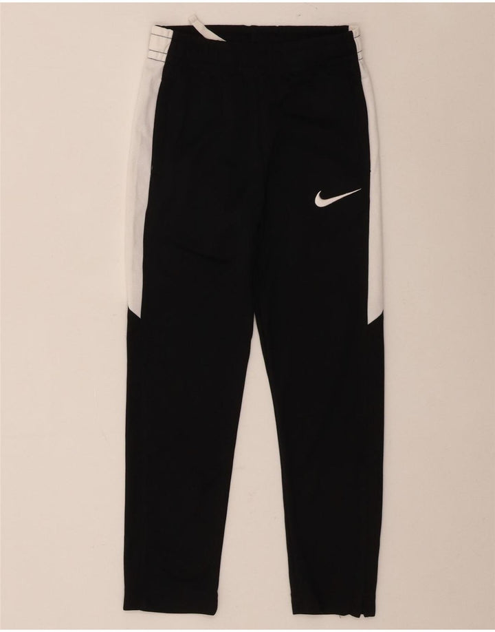 Nike Boys Tracksuit Trousers 6-7 Years Large Black Colourblock Polyester