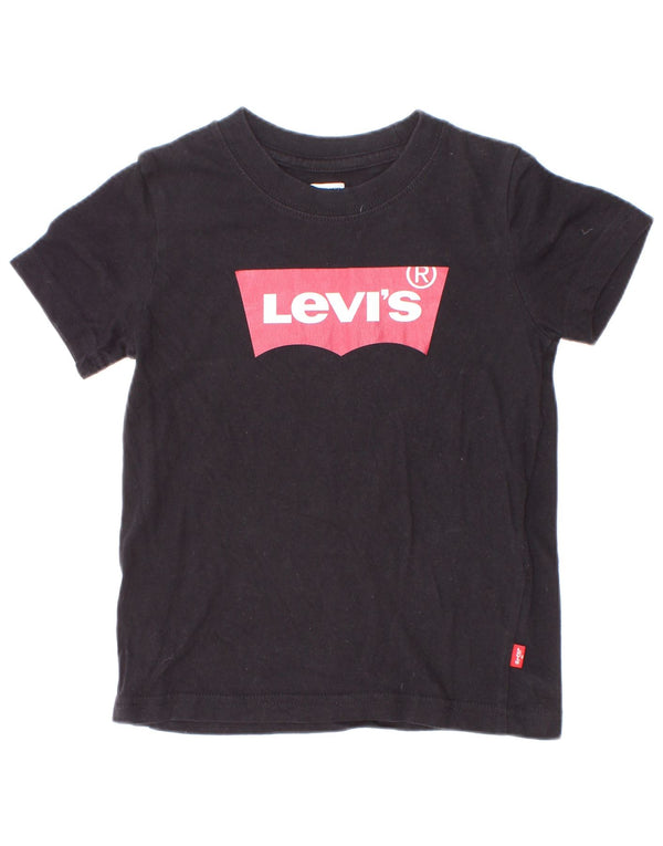 Levi's Boys Graphic T-Shirt Top 3-4 Years Black Cotton