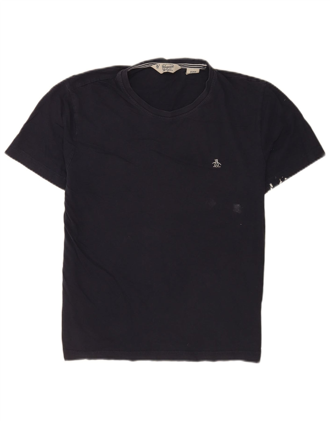 Penguin Mens Short Sleeve Regular Fit T-Shirt Top Medium Navy Blue Cotton