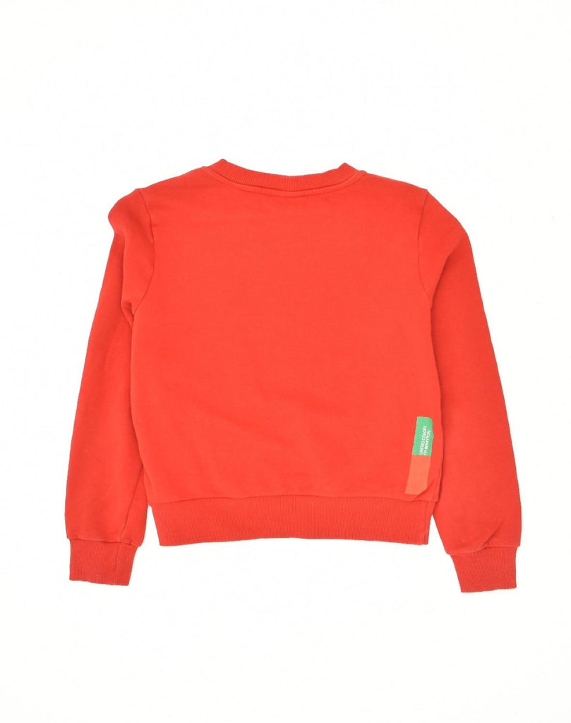 UNITED COLORS OF BENETTON Girls Graphic Sweatshirt Jumper 13-14 Years Red | Vintage United Colors of Benetton | Thrift | Second-Hand United Colors of Benetton | Used Clothing | Messina Hembry 