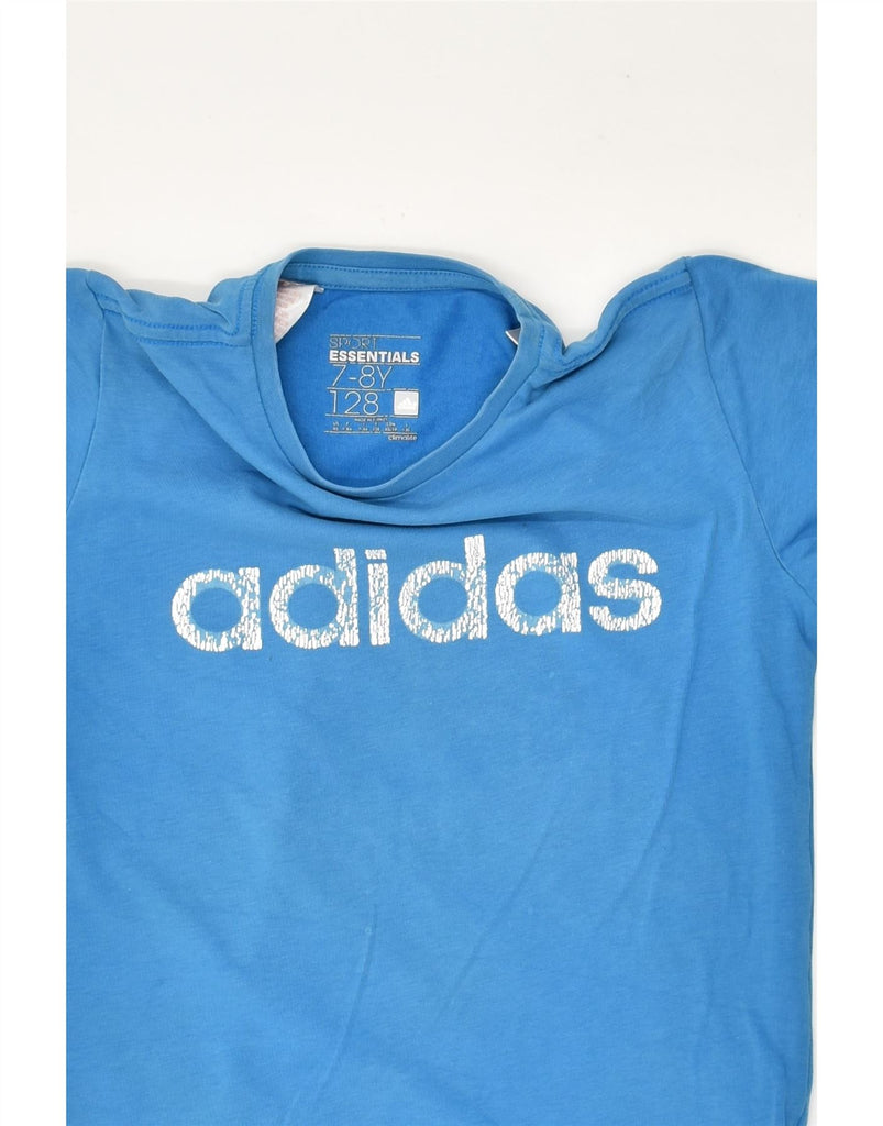 ADIDAS Boys Climalite Graphic T-Shirt Top 7-8 Years Blue Cotton | Vintage Adidas | Thrift | Second-Hand Adidas | Used Clothing | Messina Hembry 