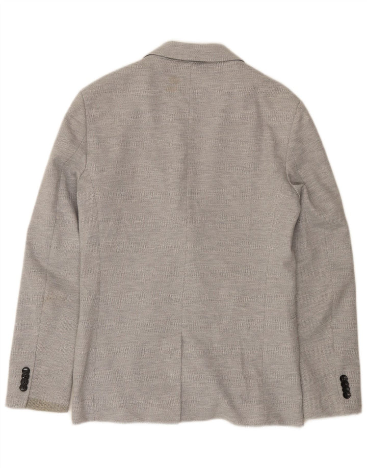 Zara Mens 2 Button Blazer Jacket UK 38 Medium Grey