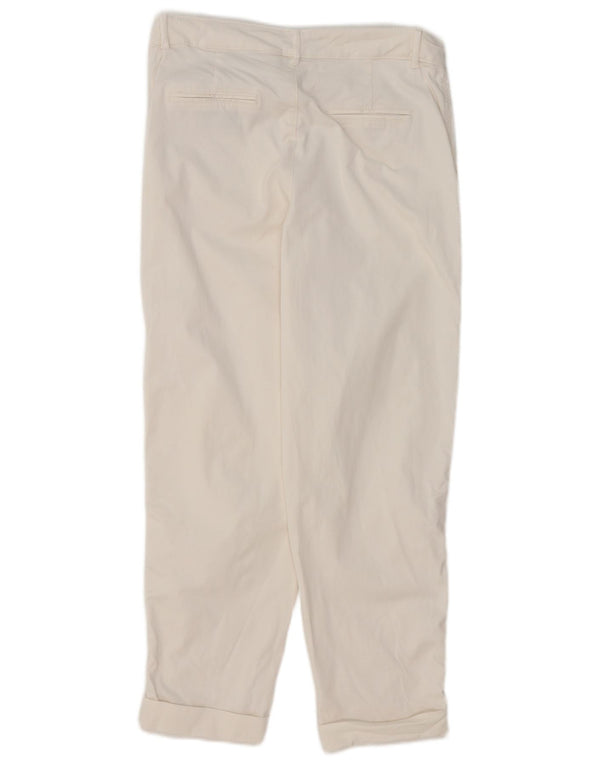 Zara Womens Tapered Chino Trousers EU 40 Medium W30 L27 White Cotton