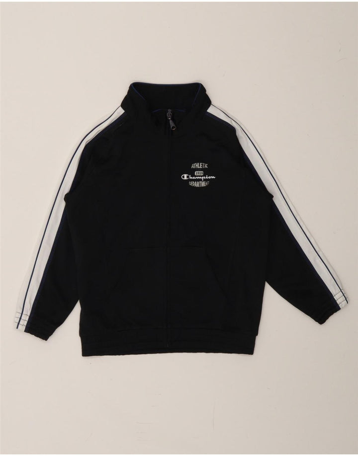 CHAMPION Boys Tracksuit Top Jacket 5-6 Years XS Black Polyester Vintage Champion and Second-Hand Champion from Messina Hembry 