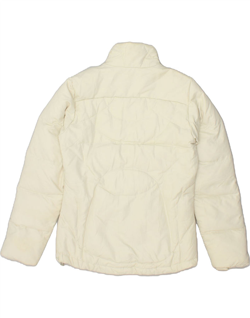 ADIDAS Womens Padded Jacket UK 10 Small Off White Polyester | Vintage Adidas | Thrift | Second-Hand Adidas | Used Clothing | Messina Hembry 