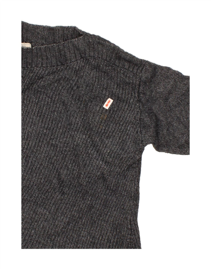 FAT FACE Womens Oversized Boat Neck Jumper Sweater UK 10 Small  Grey Vintage Fat Face and Second-Hand Fat Face from Messina Hembry 