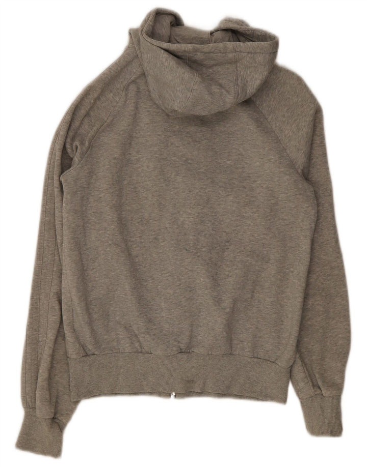 Adidas Womens Zip Hoodie Sweater EU 38 Medium Grey Flecked Cotton