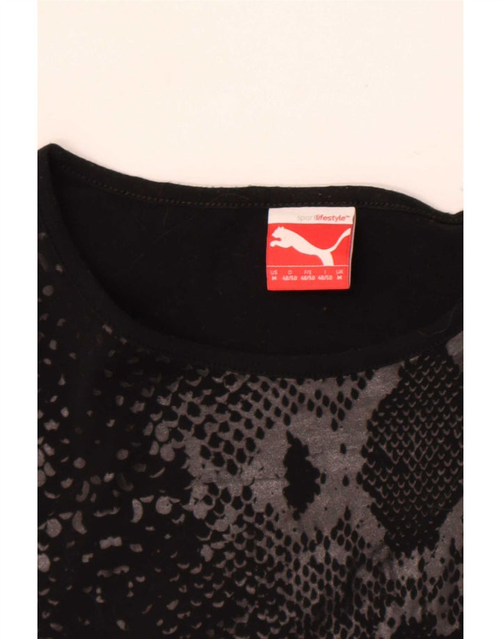 Puma Mens T-Shirt Top Medium Black Animal Print