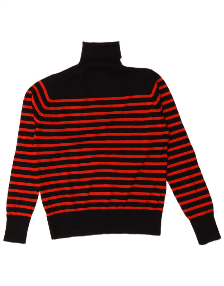 Marks & Spencer Womens Roll Neck Jumper Sweater UK 12 Medium Black Striped