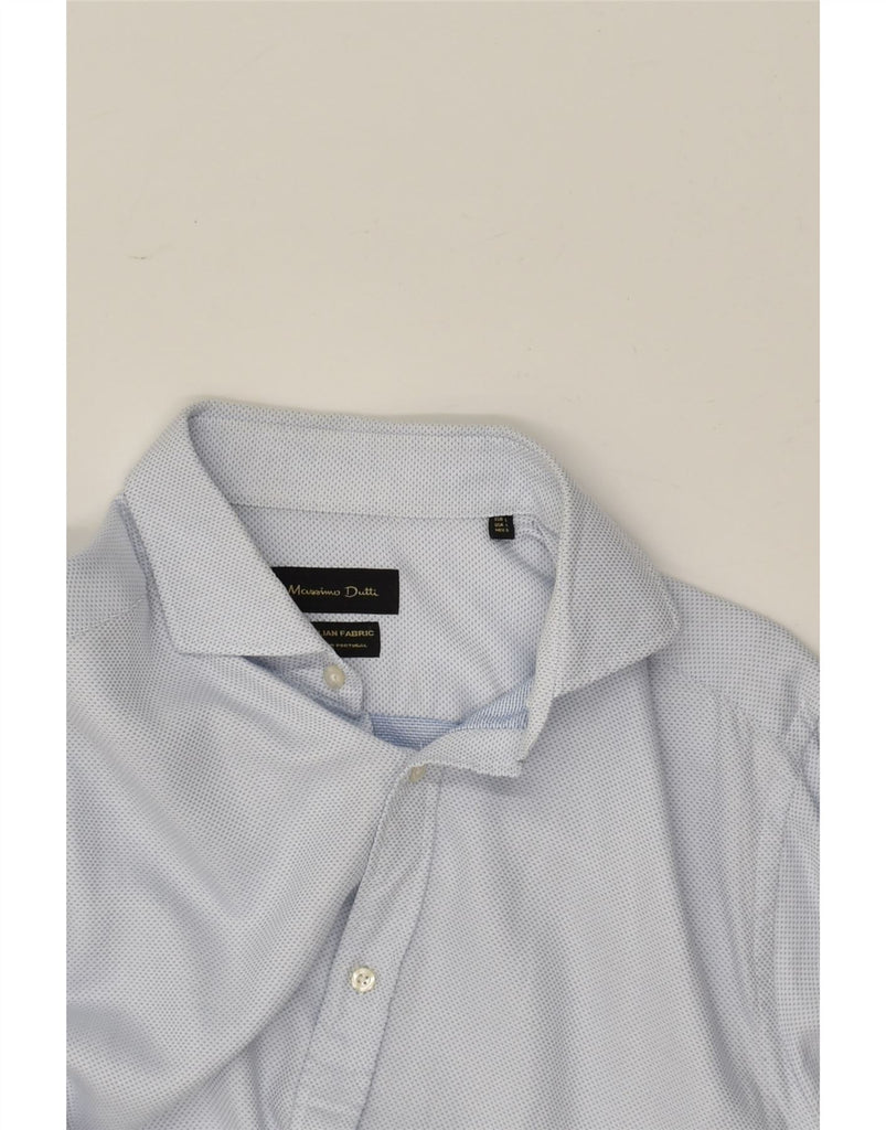 MASSIMO DUTTI Mens Shirt Large Grey Spotted Cotton | Vintage Massimo Dutti | Thrift | Second-Hand Massimo Dutti | Used Clothing | Messina Hembry 