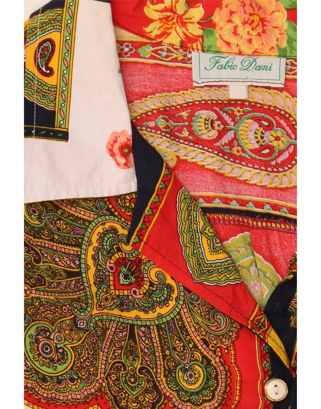 Fabio D Womens Abstract Pattern Shirt Blouse UK 16 Large Multicoloured