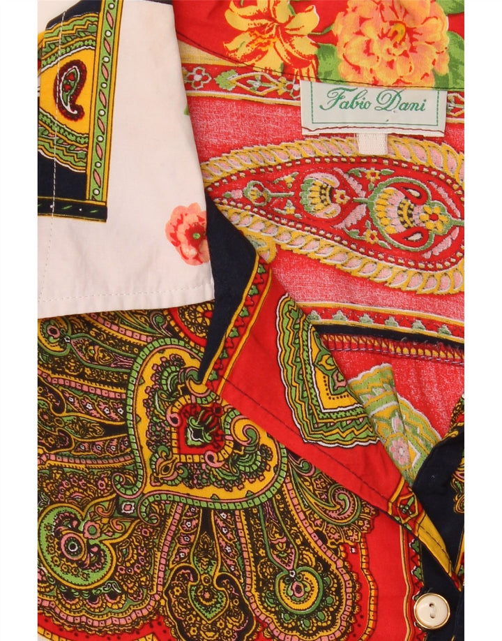 Fabio D Womens Abstract Pattern Shirt Blouse UK 16 Large Multicoloured