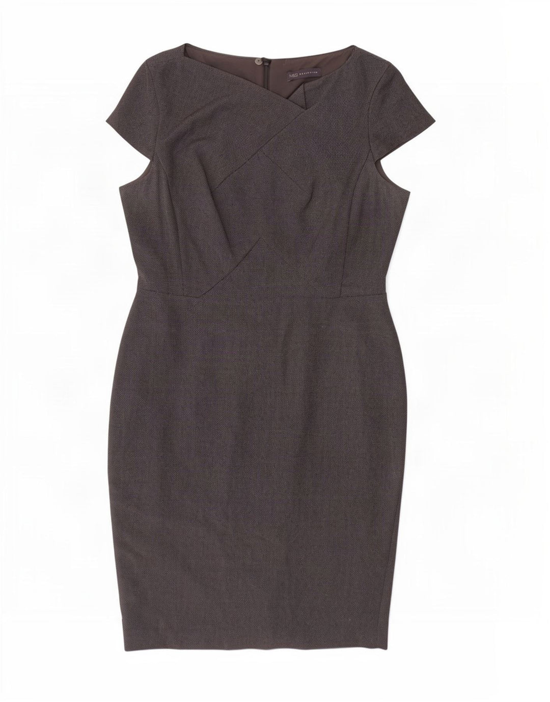 Marks & Spencer Womens Sheath Dress UK 14 Large Grey Polyester