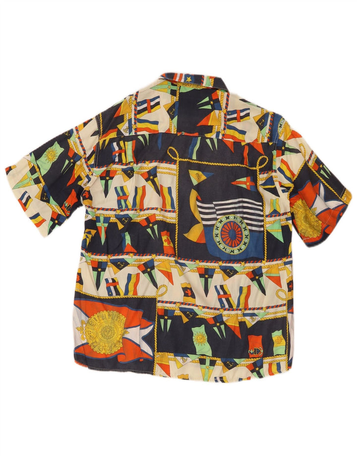 Vintage Mens Abstract Pattern Short Sleeve Shirt Small Multicoloured