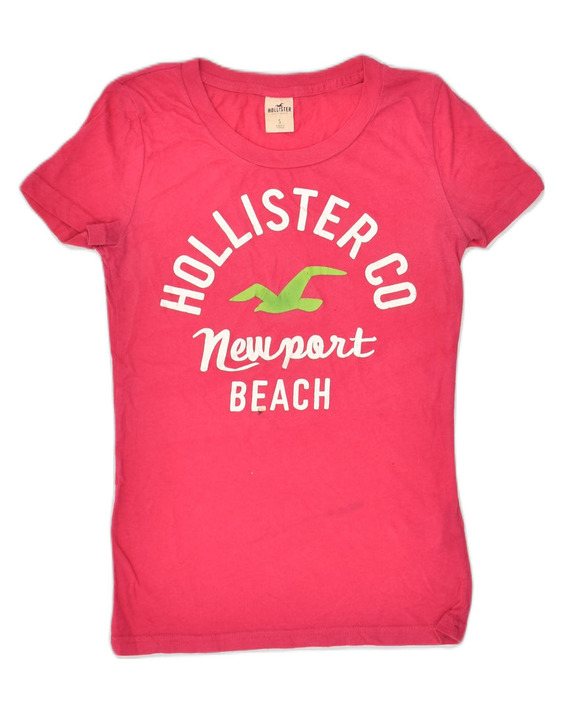 HOLLISTER Womens Graphic T-Shirt Top UK 10 Small Pink Cotton | Vintage Hollister | Thrift | Second-Hand Hollister | Used Clothing | Messina Hembry 