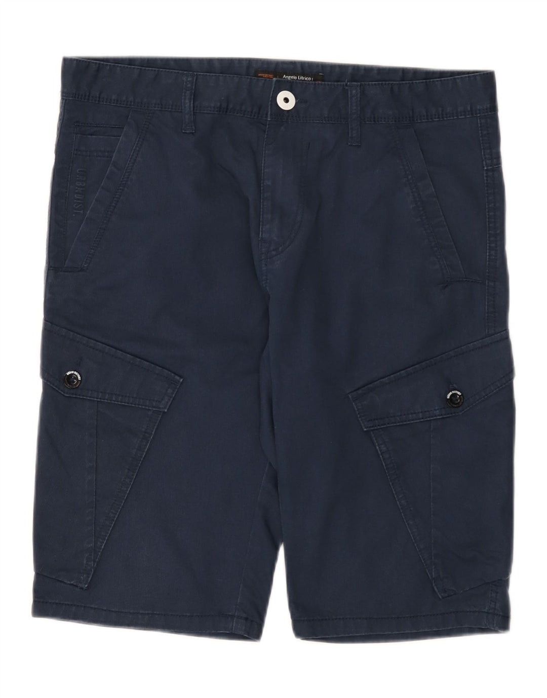 Angelo Litrico Mens Cargo Shorts W34 Large Navy Blue Cotton