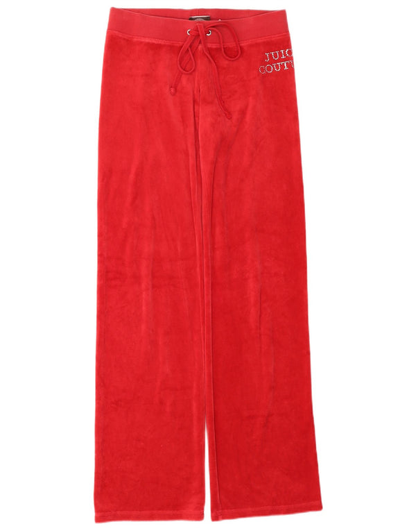 Juicy Couture Womens Velour Tracksuit Trousers UK 10 Small  Red Cotton