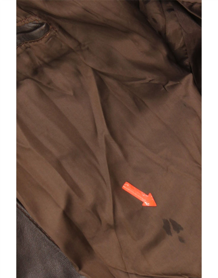 Vintage Mens Leather Jacket UK 42 XL Brown Leather