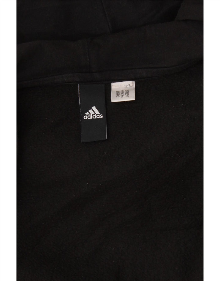 ADIDAS Boys Zip Hoodie Sweater 11-12 Years Black Vintage Adidas and Second-Hand Adidas from Messina Hembry 