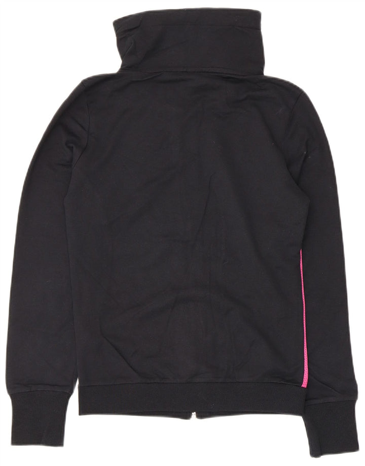 Puma Womens Tracksuit Top Jacket UK 8 Small Black Colourblock Cotton