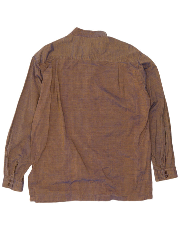 Vintage Mens Shirt Medium Brown Cotton