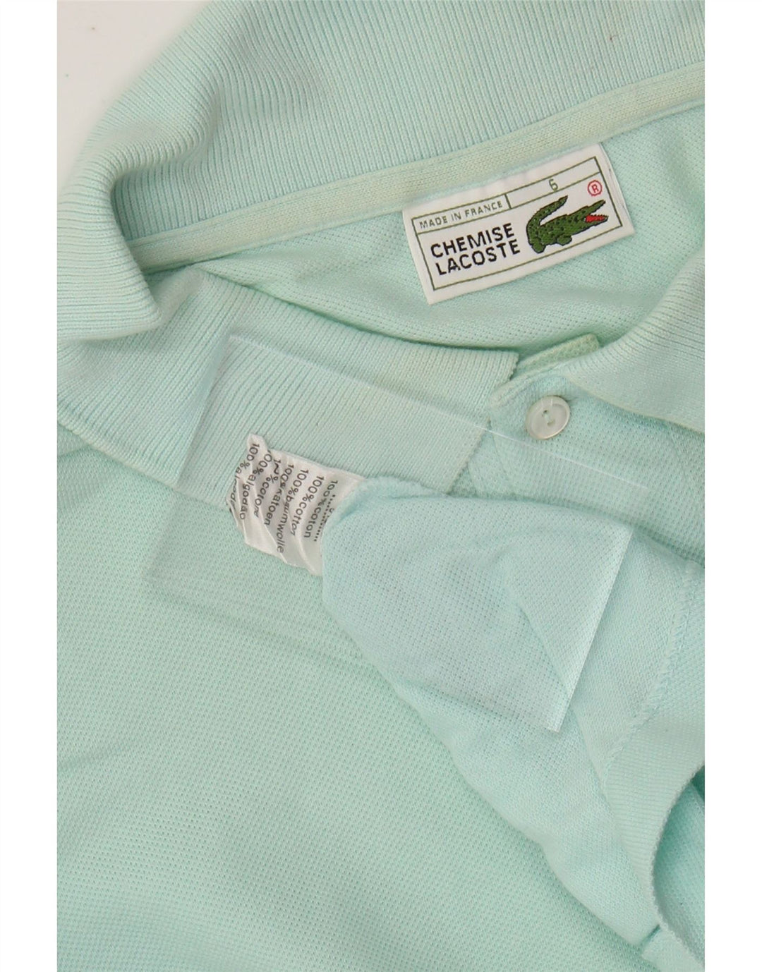 LACOSTE Mens Polo Shirt Size 6 XL Turquoise Cotton