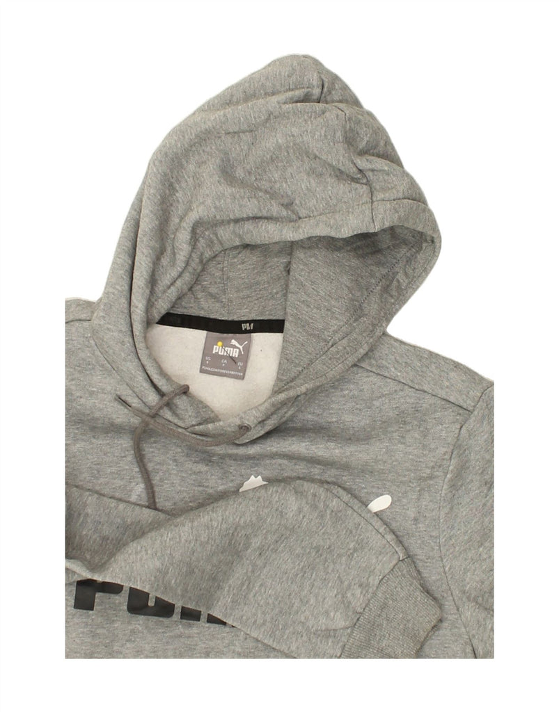 PUMA Mens Graphic Hoodie Jumper Small Grey Cotton | Vintage Puma | Thrift | Second-Hand Puma | Used Clothing | Messina Hembry 