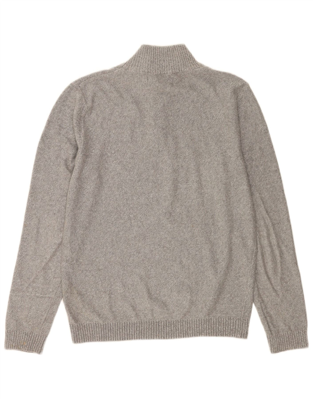 Jack & Jones Mens Zip Neck Jumper Sweater Small Grey Cotton