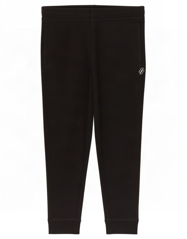 Superdry Mens Tracksuit Trousers Joggers Medium Black Cotton