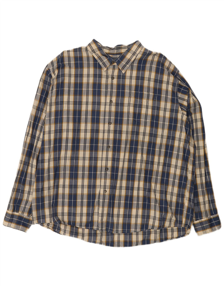 Wrangler Mens Shirt 3XL Navy Blue Check Cotton