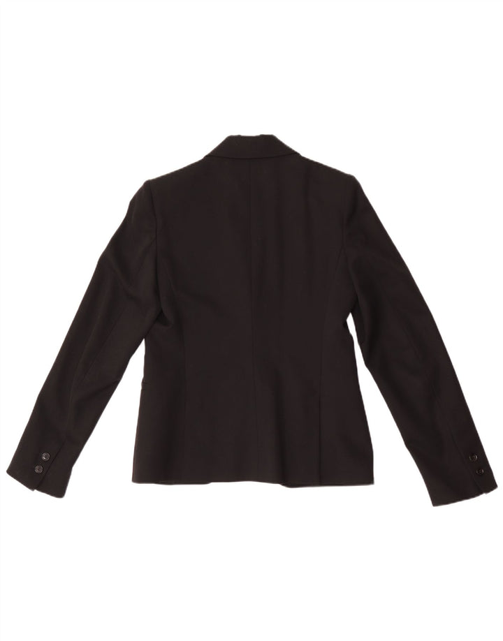 New York Industrie Womens 1 Button Blazer Jacket EU 40 Medium Black Wool