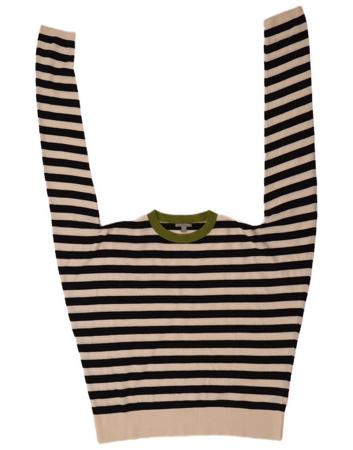Cos Womens Oversized Crew Neck Jumper Sweater UK 10 Small Black Striped