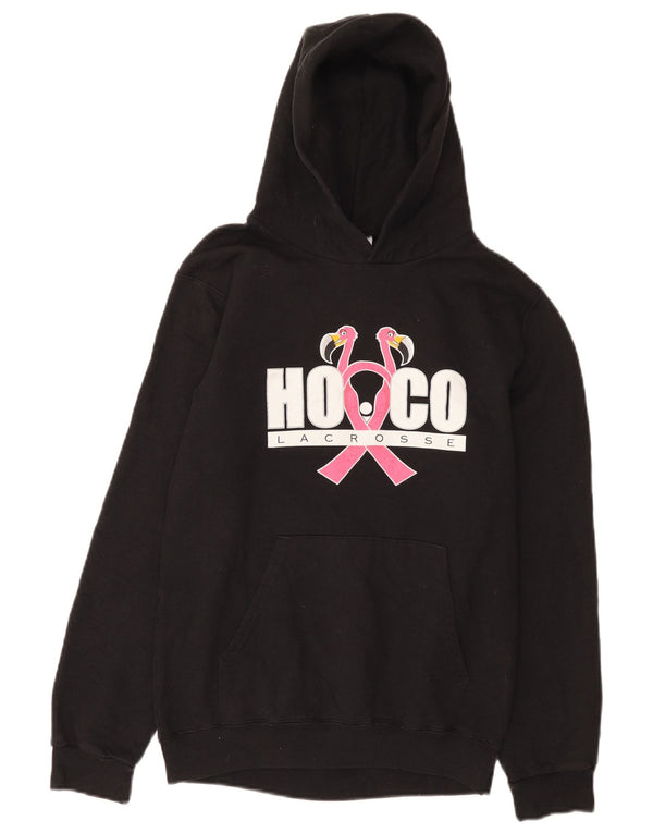 Champion Girls Hoco Lacrosse Graphic Hoodie Jumper 11-12 Years Large Black