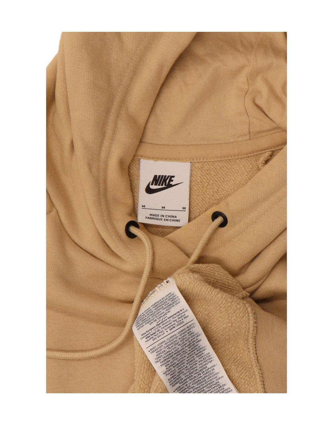 NIKE Womens Hoodie Jumper UK 14 Medium Beige Cotton Vintage Nike and Second-Hand Nike from Messina Hembry 