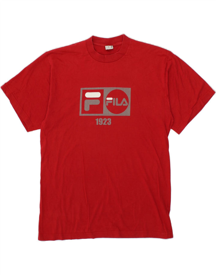 FILA Mens Graphic T-Shirt Top XL Red Cotton Vintage Fila and Second-Hand Fila from Messina Hembry 