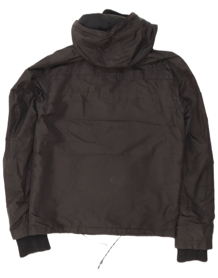Superdry Mens Hooded Windbreaker Jacket UK 36 Small Black Polyester