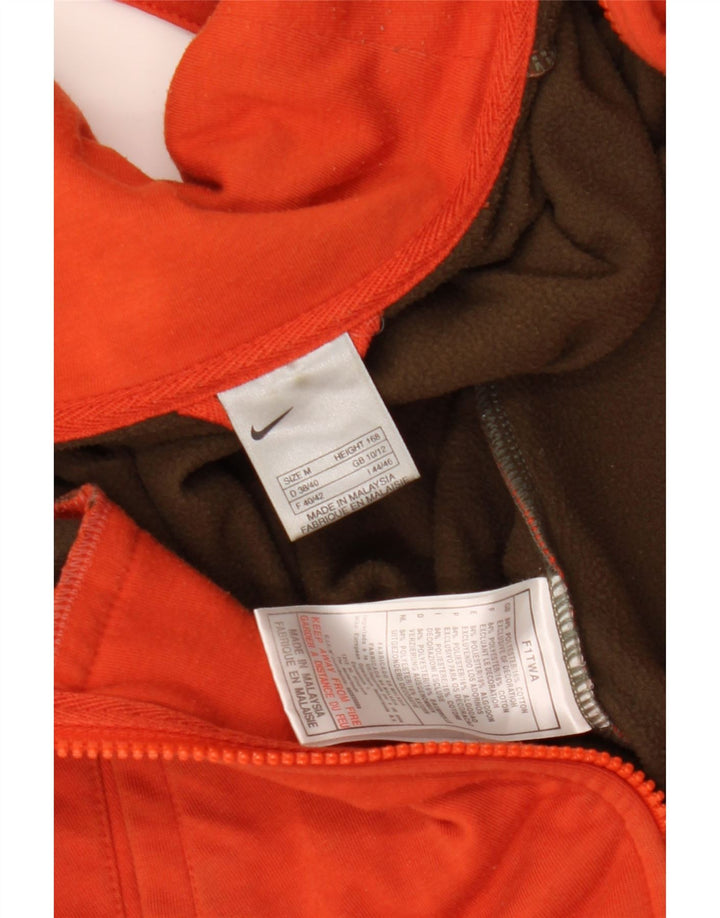 NIKE Womens Tracksuit Top Jacket UK 10/12 Medium Orange Polyester