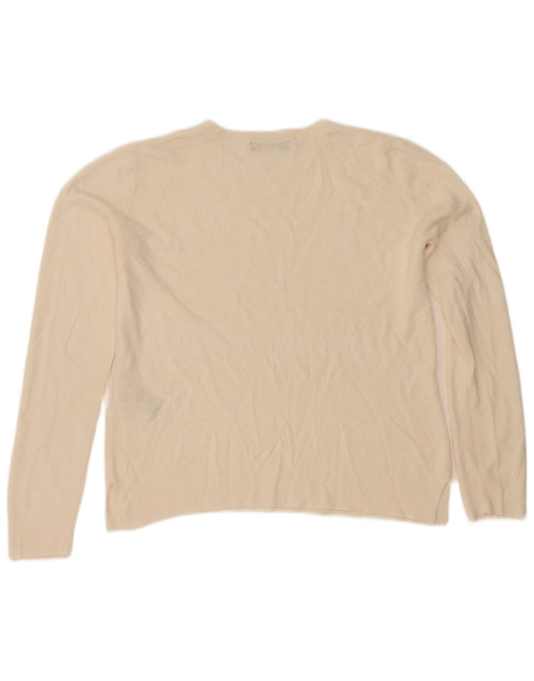 Marks & Spencer Womens Boat Neck Jumper Sweater UK 14 Large Off White