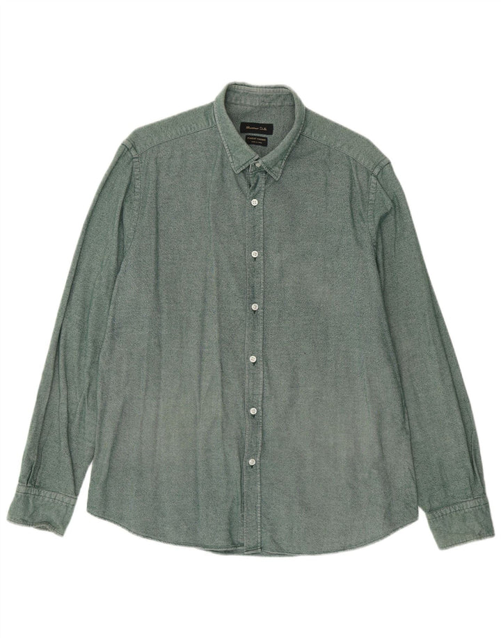 Massimo Dutti Mens Shirt XL Green