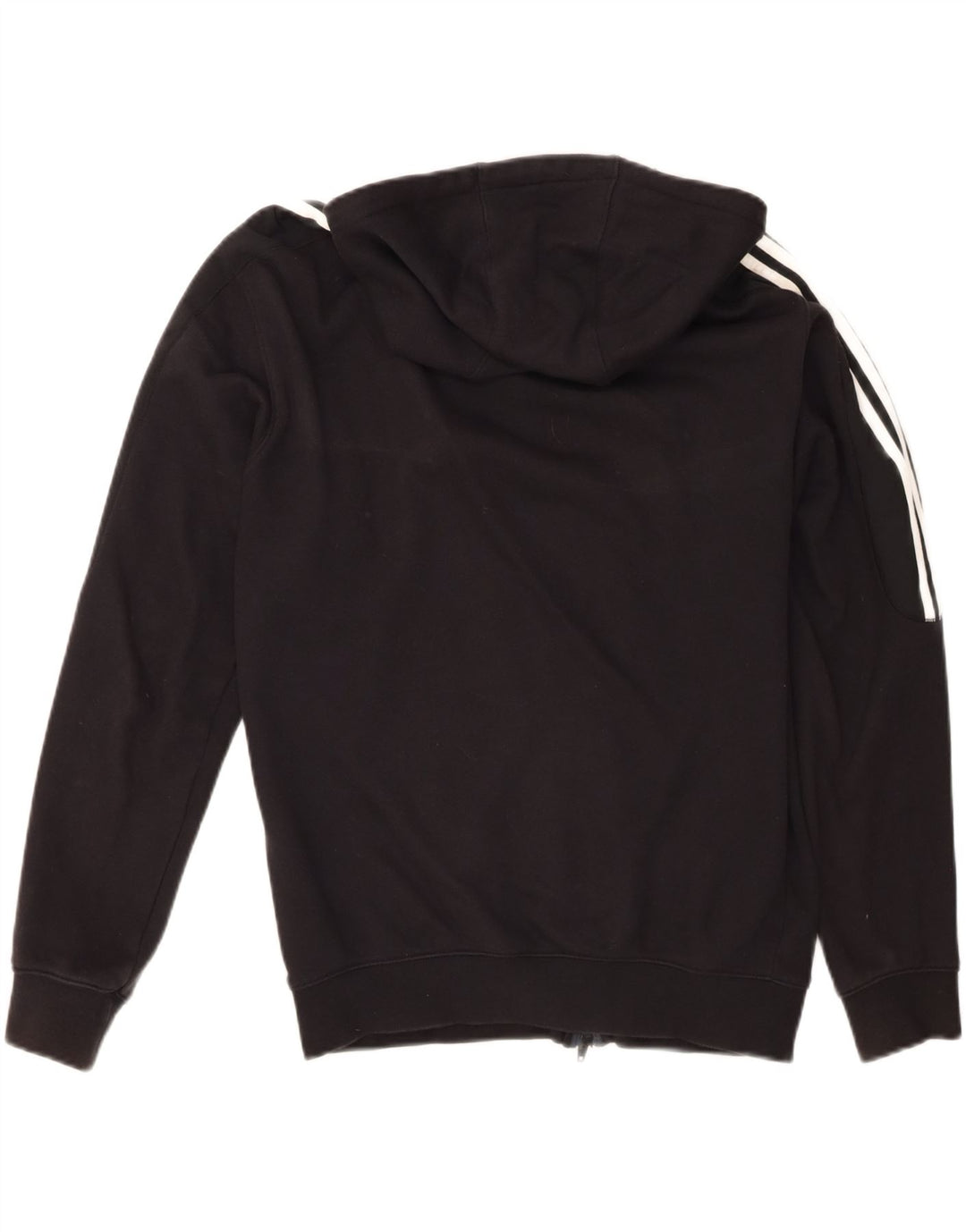 ADIDAS Mens Zip Hoodie Sweater Small Black Cotton
