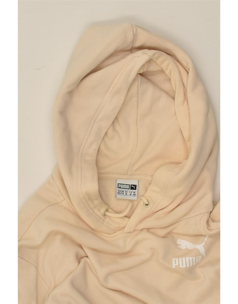 PUMA Mens Hoodie Jumper 2XS Beige Cotton | Vintage Puma | Thrift | Second-Hand Puma | Used Clothing | Messina Hembry 