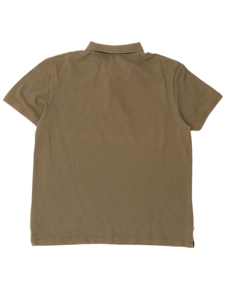 Timberland Mens Regular Fit Polo Shirt Large Khaki Cotton