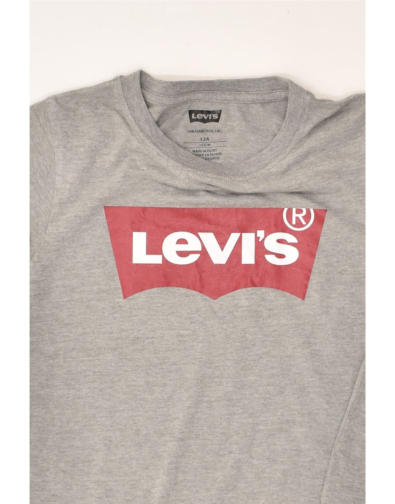 LEVI'S Boys Graphic T-Shirt Top 11-12 Years Grey Cotton | Vintage Levi's | Thrift | Second-Hand Levi's | Used Clothing | Messina Hembry 