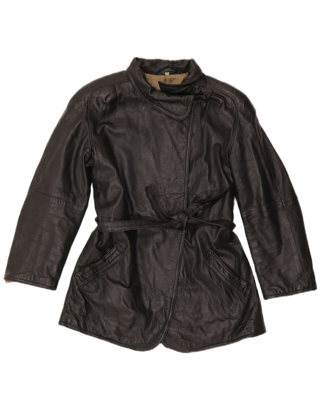 Vintage Womens Leather Jacket IT 46 Large Black