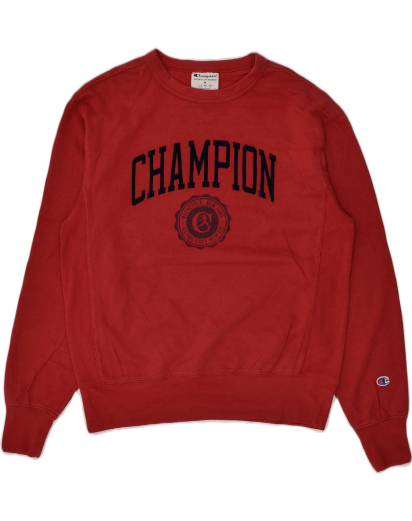 CHAMPION Mens Graphic Sweatshirt Jumper Medium Red | Vintage Champion | Thrift | Second-Hand Champion | Used Clothing | Messina Hembry 