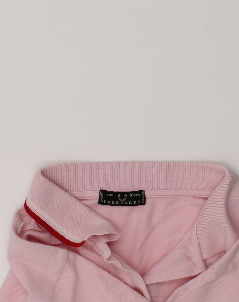 FRED PERRY Girls Polo Shirt 15-16 Years Pink Cotton | Vintage Fred Perry | Thrift | Second-Hand Fred Perry | Used Clothing | Messina Hembry 