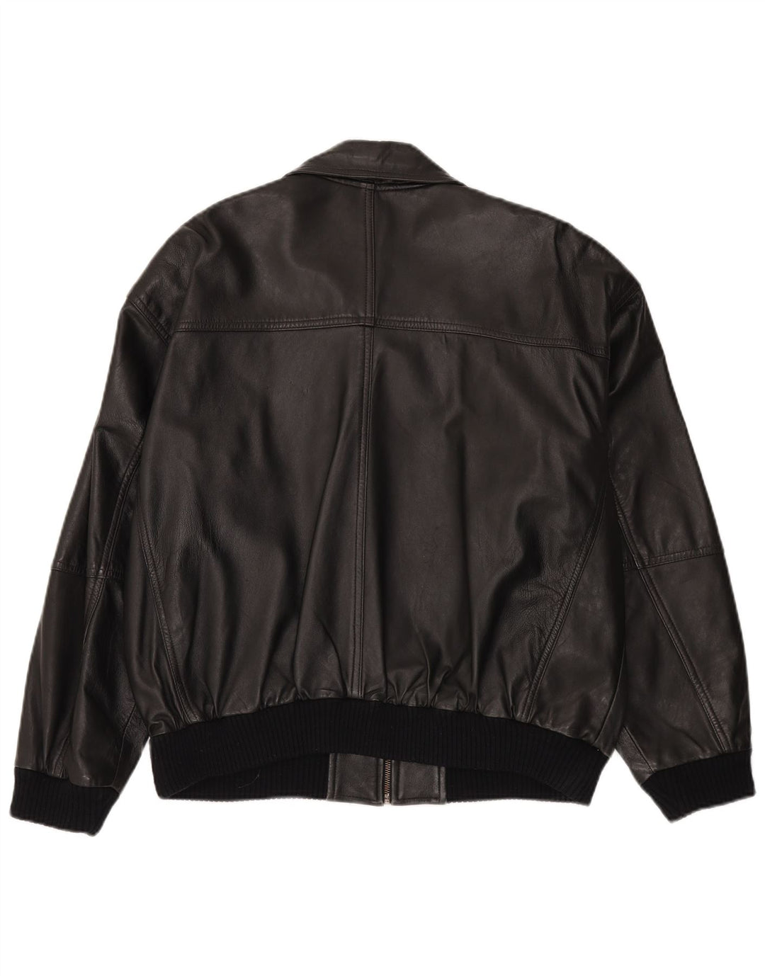 Vintage Mens Bomber Leather Jacket UK 42 XL Black